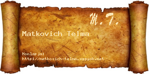 Matkovich Telma névjegykártya